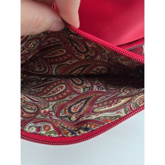 Maxx New York Red & Black Hobo Bag With Paisley Interior & Matching Pouch - Picture 7 of 7